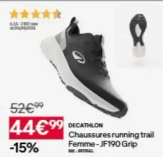 DECATHLON Chaussures running trail Femme - JF190 Grip