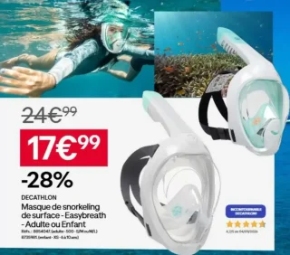 Masque de snorkeling de surface - Easybreath - Adulte ou Enfant DECATHLON