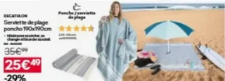 DECATHLON Serviette de plage poncho 190x190cm