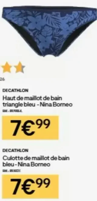Culotte de maillot de bain bleu - Nina Borneo Decathlon