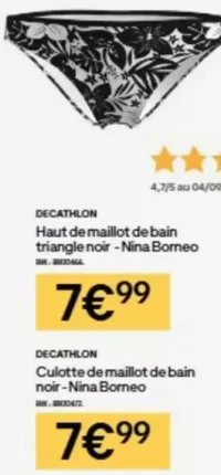 Culotte de maillot de bain noir - Nina Borneo Decathlon