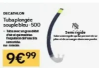 DECATHLON Tuba plongée souple bleu - 500