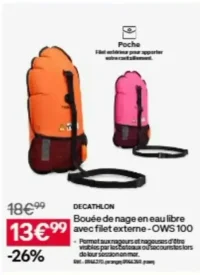 DECATHLON Bouée de nage en eau libre avec filet externe - OWS 100
