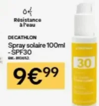 Spray solaire 100ml - SPF30 Decathlon