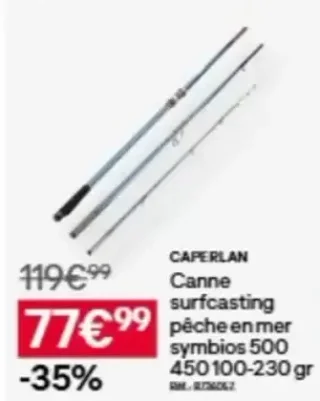 Caperlan Canne surfcasting pêche en mer symbios 500 450 100-230 gr