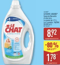 Le Chat Lessive liquide Savon de Marseille et aloe vera