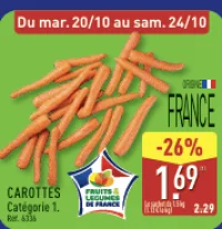 Carottes Origine France Catégorie 1