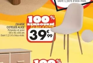 Chaise cotelée Alice