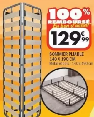 Sommier pliable 140 x 190 cm