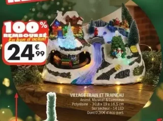 Village train et traîneau