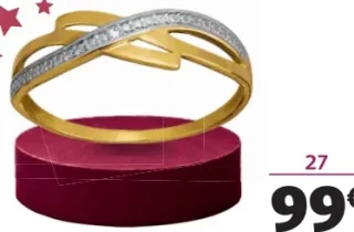 Bague or 375 millièmes rhodié et diamants 0,004 carat La Vie en Or