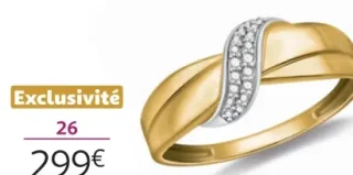 Bague or 375 millièmes rhodié et diamants 0,05 carat La Vie en Or