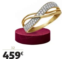 Bague or 750 millièmes rhodié et diamants La Vie en Or