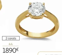 Solitaire or 750 millièmes recyclé et diamants de synthèse 2 carats la VIE en OR