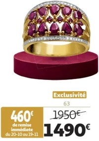 Bague or 750 millièmes rhodié, rubis et diamants La Vie en Or