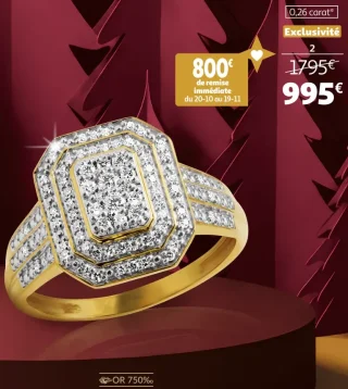 Bague Or 750‰ Diamants 0,26 carat la VIE en OR