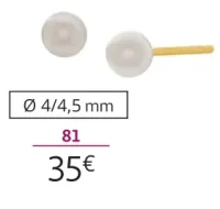 Boucles d'oreilles or 375 millièmes et perles de culture d'eau douce La Vie en Or