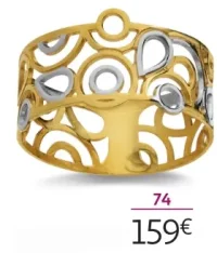 Bague or bicolore 375 millièmes La Vie en Or