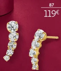 BOUCLES D'OREILLES or 375 millièmes et oxydes de zirconium La VIE en OR
