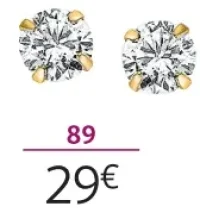 Boucles d'oreilles or jaune 375 millièmes et oxydes de zirconium La Vie en Or