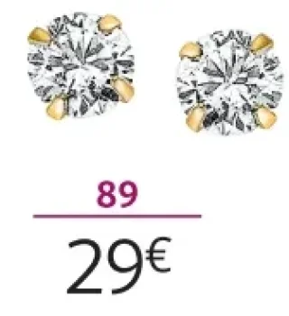 Boucles d'oreilles or jaune 375 millièmes et oxydes de zirconium La Vie en Or