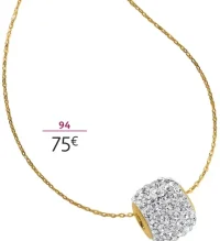 COLLIER or 375 millièmes et cristaux La VIE en OR