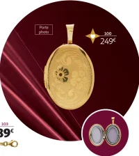 PENDENTIF porte-photo or 375 millièmes La VIE en OR