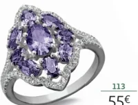 Bague argent et oxydes de zirconium blancs et violets La Vie en Or 113