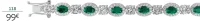 Bracelet argent, oxydes de zirconium et cristaux verts - 19 cm La Vie en Or 118