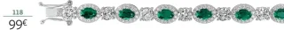 Bracelet argent, oxydes de zirconium et cristaux verts - 19 cm La Vie en Or 118