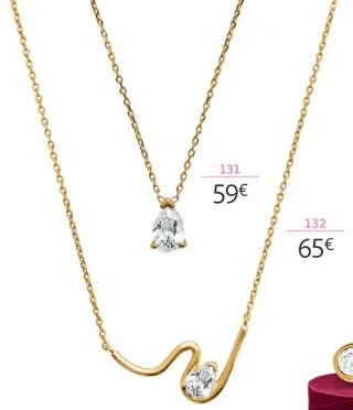 Collier plaqué or et oxyde de zirconium la VIE en OR