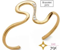Bracelet jonc plaqué or et oxydes de zirconium la VIE en OR