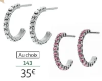 Demi-créoles argent et oxydes de zirconium 143 La Vie en Or