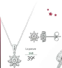 Coffret parure collier + boucles d'oreilles argent et oxydes de zirconium 148 La Vie en Or