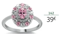 Bague argent et oxydes de zirconium blancs et roses 142 La Vie en Or