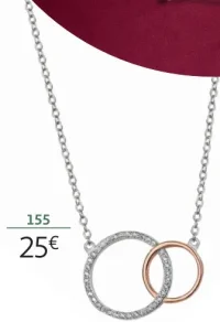Collier argent bicolore et oxydes de zirconium La Vie en Or