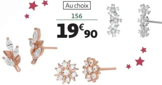 Boucles d'oreilles argent ou argent rose et oxydes de zirconium La Vie en Or