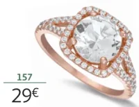 Bague argent rose et oxydes de zirconium La Vie en Or