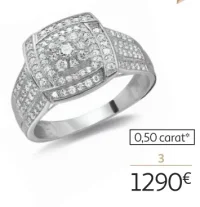 Bague or blanc 750 millièmes et diamants 0,50 carat la VIE en OR