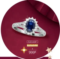 Bague platine, saphir et diamants 0,22 carat la VIE en OR