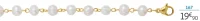Bracelet acier doré et perles synthétiques blanches 19 cm La Vie en Or Réf. 171179