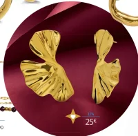 Boucles d'oreilles acier doré la VIE en OR