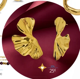 Boucles d'oreilles acier doré la VIE en OR