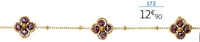 Bracelet acier doré et perles en verre rouge 20 cm la VIE en OR