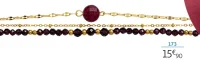 Bracelet acier doré et pierres en verre bordeaux 20 cm la VIE en OR