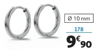 Créoles acier Ø 10 mm la VIE en OR