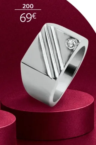 Chevalière argent et oxyde de zirconium