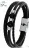 Promo Bracelet acier et pierres synthétiques noires - 21 cm la VIE en OR