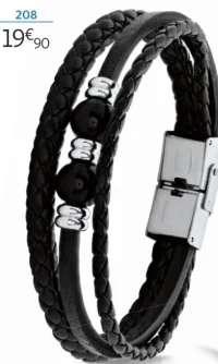 Bracelet acier et pierres synthétiques noires - 21 cm la VIE en OR