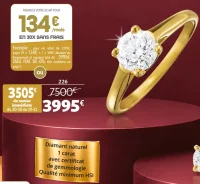 Solitaire or 750 millièmes et diamant 1 carat La Vie en Or